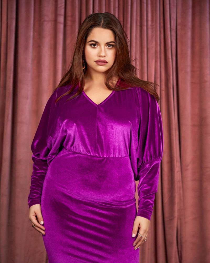 Plus size purple velvet dress new arrivals